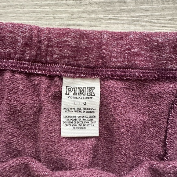 PINK Victoria's Secret Purple Sweatpants Relaxed Y2k Fit Sz L run big - Picture 4 of 4